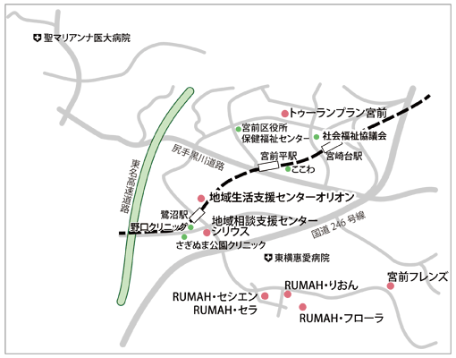 宮前区の精神健康福祉マップ